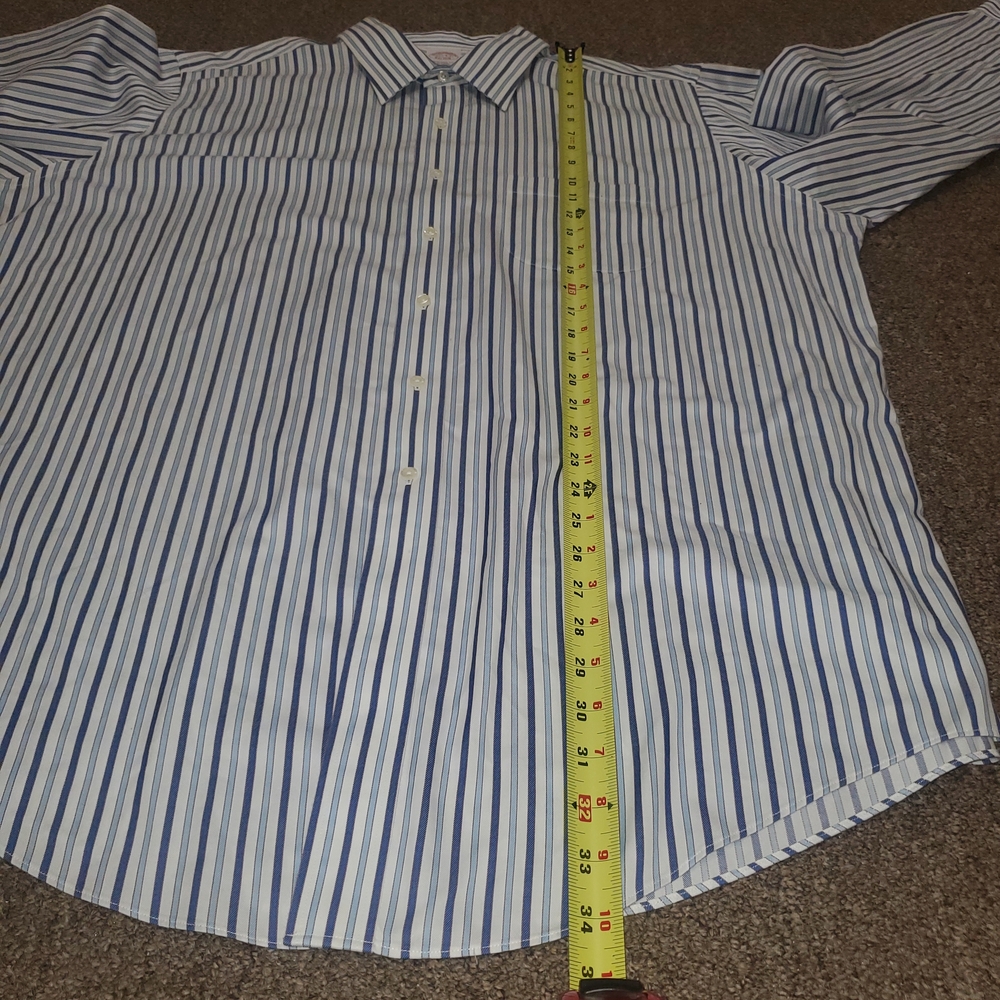 Brooks Brothers Mens 17.5-4/5 Non-Iron Traditional Fit Stripe Dress Shirt - Picture 6 of 9